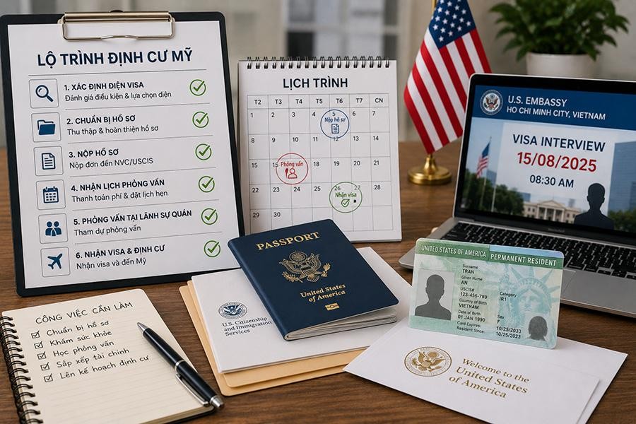 Lộ trình xin visa định cư Mỹ