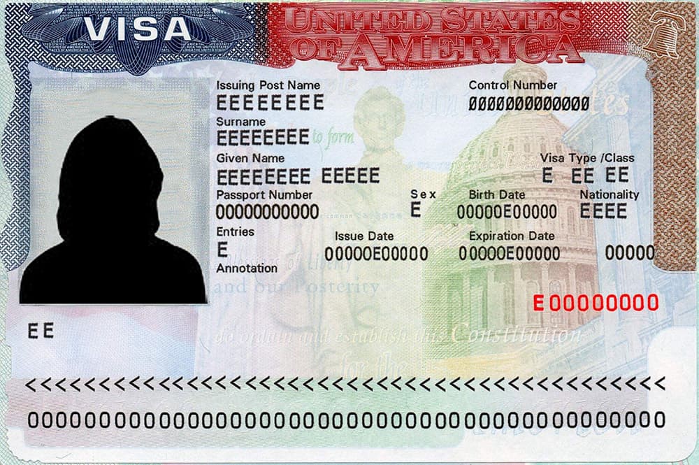 Mẫu visa định cư Mỹ