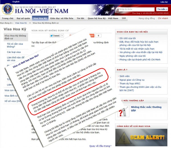 Đại sứ quán Hoa Kỳ tại Việt Nam cho biết Visa đi Mỹ của người Việt có thể chỉ còn thời hạn 3 tháng